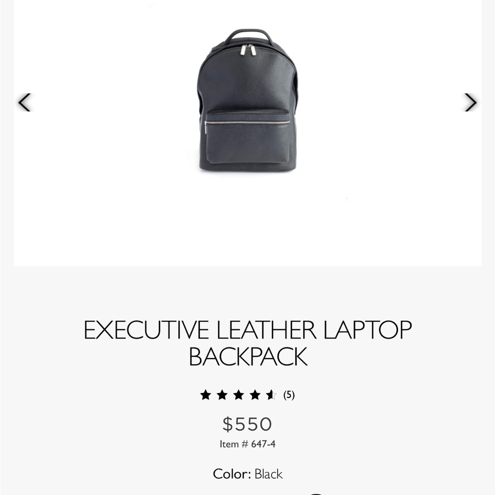 Royce Leather Laptop Backpack - Black